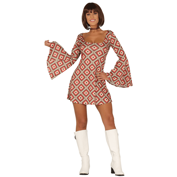 Fato Disco Vestido Anos 70, Adulto | Misterius.pt