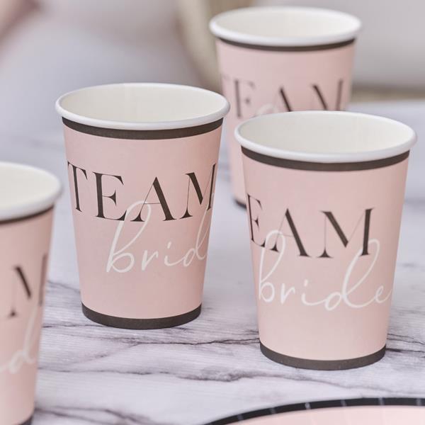 Copos Team Bride Rosa com Rebordo Preto | Misterius.pt